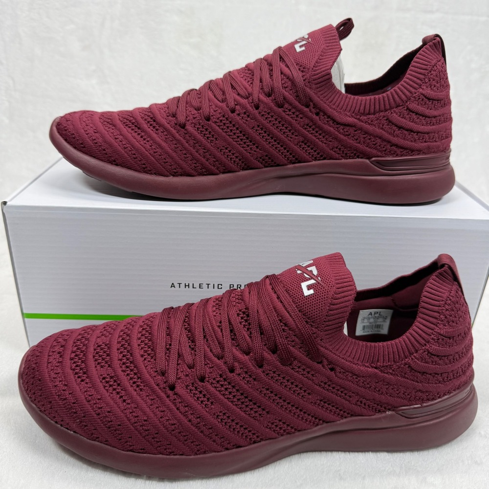 APL TechLoom Wave Knit Running Shoes Athletic Sneakers Oxblood Red Size 12